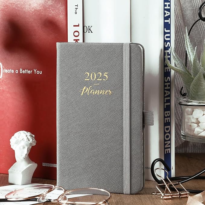 2025 Pocket Planner - Pocket Planner 2025, Weekly & Monthly Planner from JAN 2025- DEC 2025, 6.3''×3.8'', Small Planner for Purse, Pen Loop, Inner Pocket, 2 Bookmark