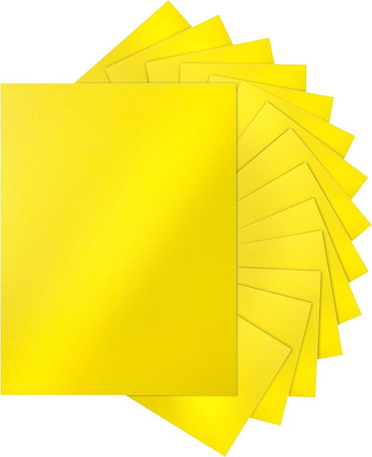 120 Sheets Solar Yellow Shimmer Cardstock 8.5 x 11 Crafts Paper, 250gsm/92lb Premium Construction Paper Card Stock for Cards Making, Greeting Cards, Wedding Invitations, Menus