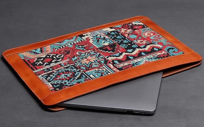 14 Inch Genuine Leather Laptop Sleeve for 14 Inch MacBook Pro/Max M3 M2 M1 Notebook Laptop Case,Laptop Sleeve Cover for 14 Inch Notebook,Mac Travel Case, Laptop Protective Pouch,Brown