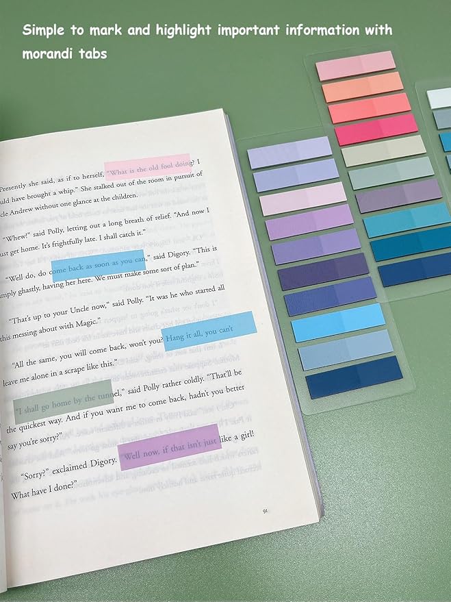 1200pcs Tabs for Annotating Books, Morandi Book Tabs for Binders, Page Markers for Notebooks, Clear Sticky Notes, Multi-Colored Writable and Repositionable Cute Annotation Tabs