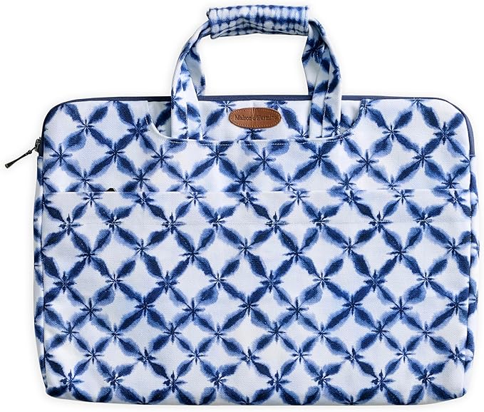Maison d'Hermine Laptop Bag Upto 15.6 inch Stain and Water Repellent Cotton Canvas - Shibori