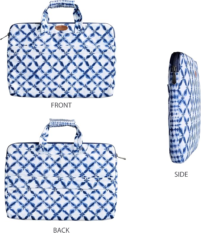 Maison d'Hermine Laptop Bag upto 13.5 inch Stain and water repellent Cotton canvas - shibori