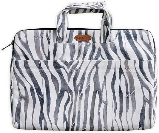 Maison d'Hermine Laptop Bag upto 13.5 inch Stain and water repellent Cotton canvas - Zebra