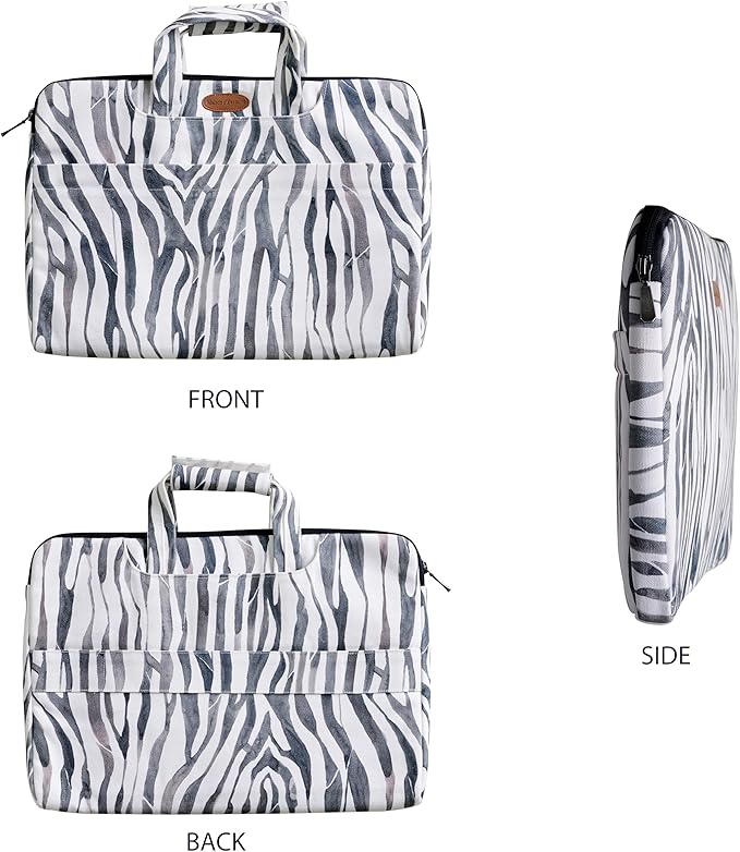 Maison d'Hermine Laptop Bag upto 13.5 inch Stain and water repellent Cotton canvas - Zebra