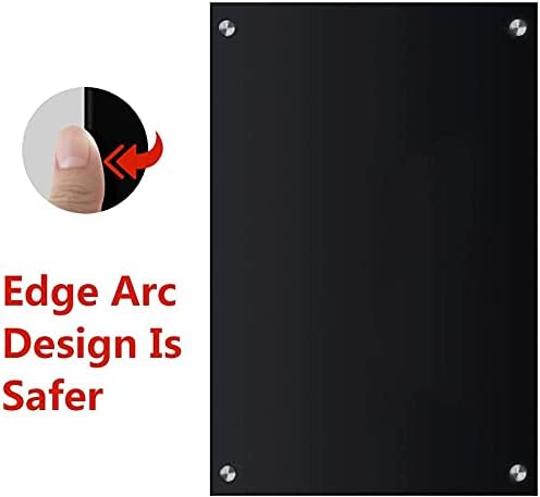 72" x 48" Black Extra Large Glass Whiteboard 6' x 4' Frameless Tempered Black Glass Dry Erase Board with Marker Tray for Interactive Office, Wall Mounted Frosted Glass Whiteboard