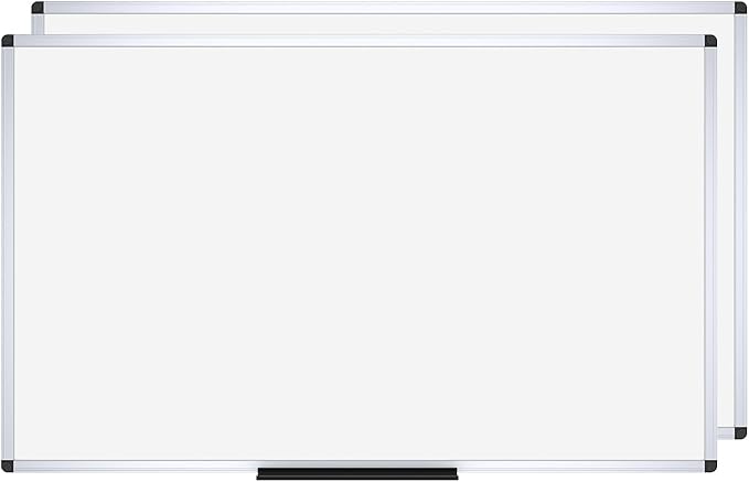 VIZ-PRO Magnetic Dry Erase Board, 60 X 48 inches, Pack of 2, Silver Aluminium Frame