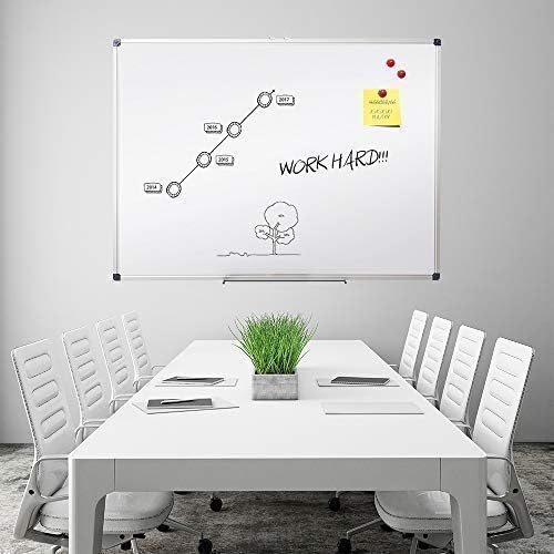 XIWODE Magnetic Dry Erase Board，Whiteboard for Wall, 24 x 48 inches, Whiteboard Marker Board Writing Board，Silver Aluminum Frame, Durable,Whiteboard for Home School & Office