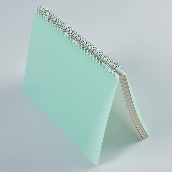 2 Pack B5 Spiral Bullet Dotted Journal with 120gsm Thick Paper, Dot Grid Spiral Notebook with Plastic Hardcover and Elastic Band Closure, 80 Sheets Per Pack 7.3X 10 inches