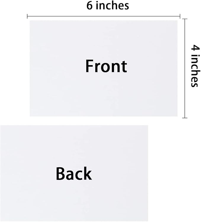 50 Sheets Blank Cardstock Paper 250 GSM Thick Heavy Cards Stock for DIY Art Projects, Card Making, Postcards, Greeting Cards, Birthday Party, Wedding Invitation (White, 4x6 inches)