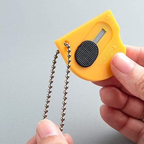 18 PCS Retractable Pocket Sized Utility Knives Box Cutter Letter Opener Handed Mini Cutter Keychain Knife Finger Friendly & Safe Package Opener(Yellow)