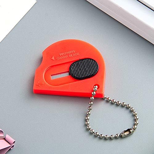 18 pack Mini Portable Utility Office Keychain with auto Retractable Blade Pocket Knives Letter Opener Small Box Cutter(orange)