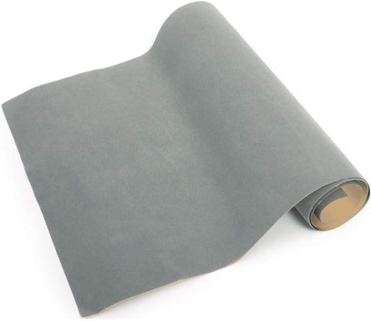 2PCS Self Adhesive Felt Sheets, DIY Felt Adhesive Sheet for Art & Crafts, Peel and Stick Felt for Drawer/Jewelry Box Felt Liner, Solid Color Felt Wallpaper (14.6" x 39.4", Grey)