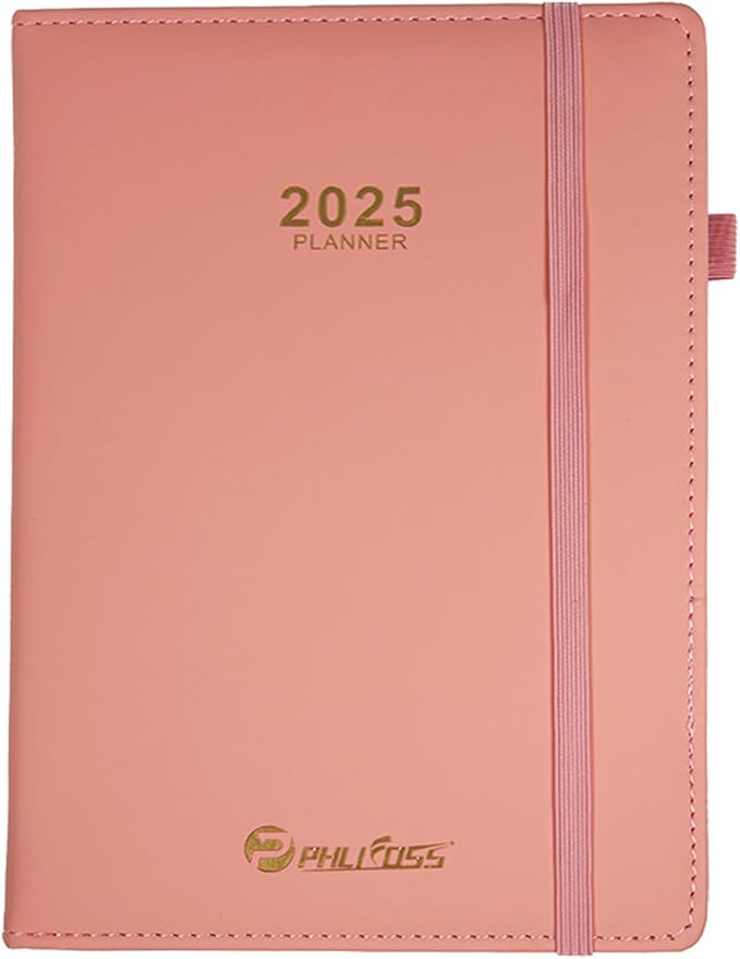 2025 Appointment Book/Planner, One Page Per Day, Jan - Dec 2025, Annual Daily Monthly Agenda Planner with Hourly Schedule and Monthly Tabs, 5.7" x 8.3" Calendar Planner (5-Pink)