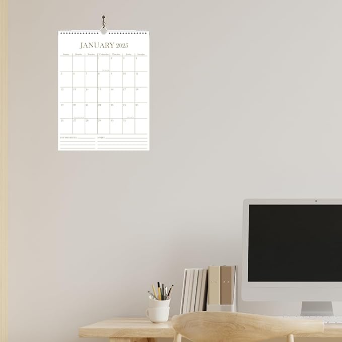 2025 Wall Calendar - 18 Months Calendar from January 2025 - June 2026, Calendar 2025-2026 with Thick Paper, 8.5" x 11", Vertical Calendar, Golden