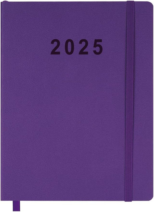 2025 Planner 8.5”x11”, Weekly and Monthly Planner from Jan to Dec 2025, Vegan Leather Cover, Elastic Closure, Purple