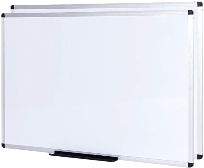 VIZ-PRO Magnetic Dry Erase Board, 72 X 40 Inches, Pack of 2, Silver Aluminium Frame