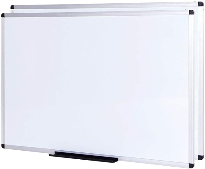 VIZ-PRO Magnetic Whiteboard/Dry Erase Board, 48 X 48 Inches, 2 Pack, Silver Aluminium Frame