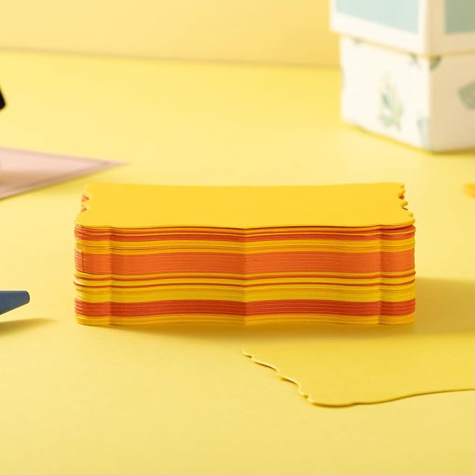 120 Pieces Small Mini Business Cards Vintage Assorted Colors Blank Note Gift for Business Cards, Gift (5 Yellow)