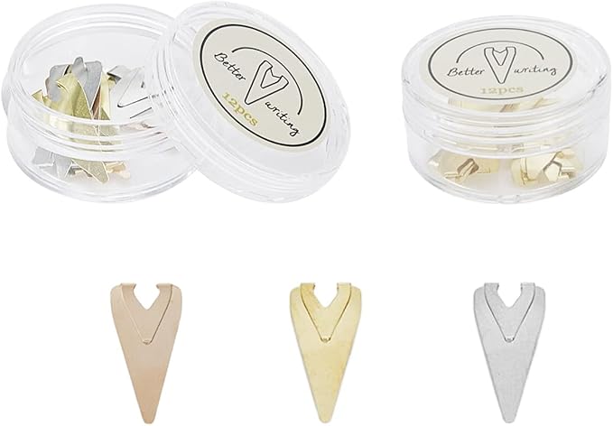 24 Pieces Book Darts Metal Bookmarks Small Book Line Markers Page Markers Clips with Plastic Storage Box for Teachers, Students, Readers(Rose Gold, Golden, Silver)