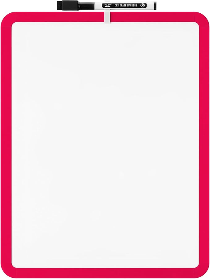 Mr. Pen- Dry Erase Board, 14' x 11', Black Dry Erase Marker, Red Frame, Mini White Board for Kids & Students