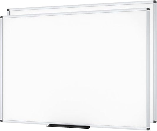 VIZ-PRO Dry Erase Board/Whiteboard, Non-Magnetic, 60 x 48 Inches, Pack of 2, Wall Mounted Board for School Office and Home