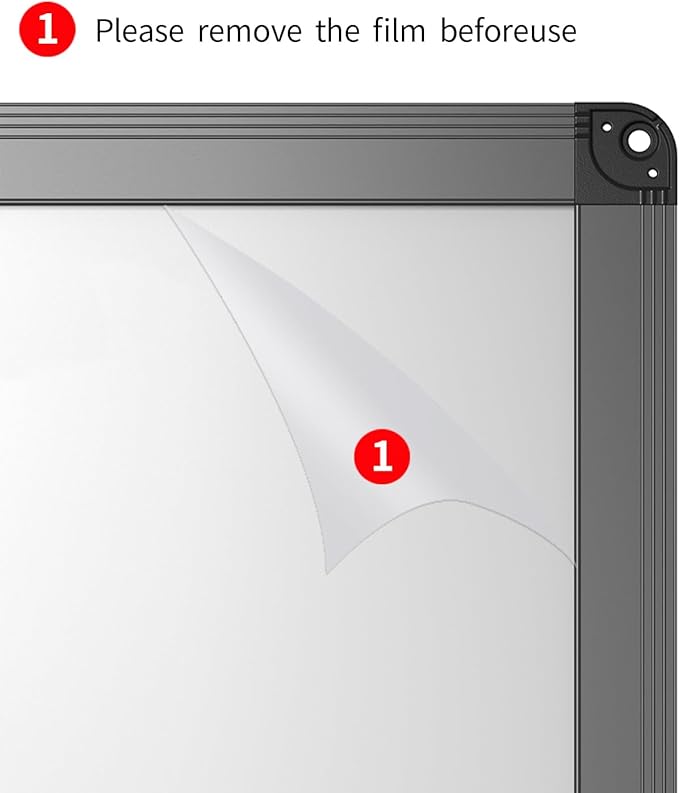 VIZ-PRO Magnetic Dry Erase White Board, 48 X 36 Inches, Black Aluminium Frame