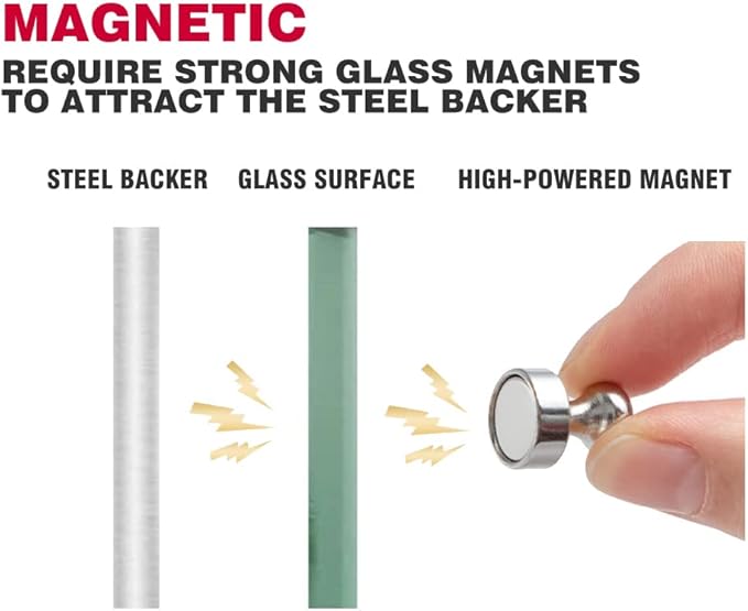 Black Glass Board Frameless Tempered Glass Dry Erase Board with Marker Tray for Interactive Office, Wall Mounted Frosted Glass Whiteboard (Black, 72" x 40")