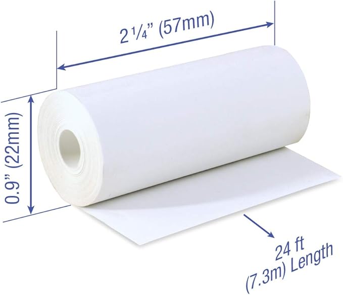 2 1/4 x 24 feet x 128 rolls CORELESS BPA Free Thermal Paper Rolls for Poynt and Pidion Thermal Receipt Printers. 22mm diameter