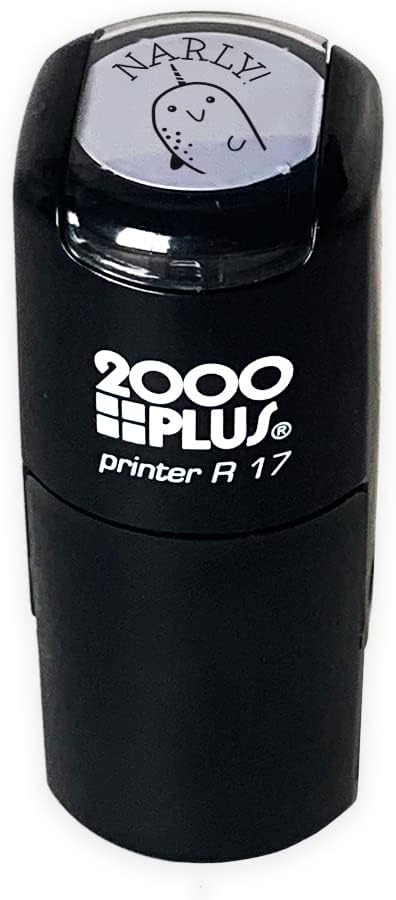 Gnarly Narwhal Stamp / 2000 Plus Self Inking Teacher Cute Animal Reward Stamper / 9/16" Small Black Narwhal Themed Imprint Planner Worksheet Stamp