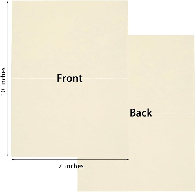 50 Pack Blank Cards Folded Cardstock Thank You Blank Greeting Cards for Invitations, Wedding, Greeting Cards, All Occasion DIY, 5x7 Folded Cards Cream