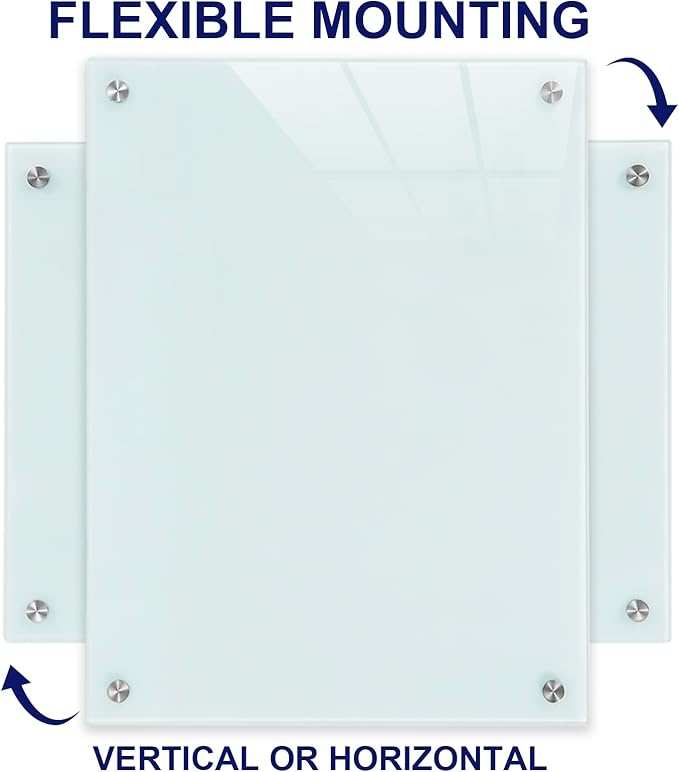 Glass Magnetic White Board - 36 x24 Inches Dry Erase Glass Whiteboard for Wall