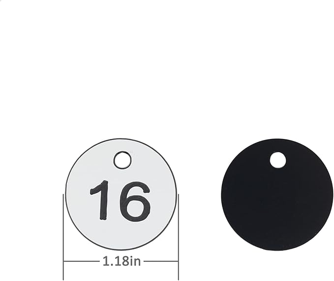 StayMax Plastic ID Number Tags Engraved Tags Key Tags Without Key Rings (101-200, White)