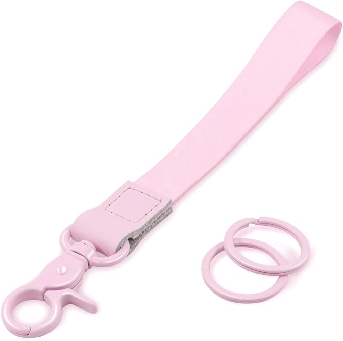 Wrist Lanyard for Women and Men, Keychain Lanyard for Keys, Wrist Keychain Strap Lanyard for Car Keys ID Badge Wallet Card Holder (Pure Pink)