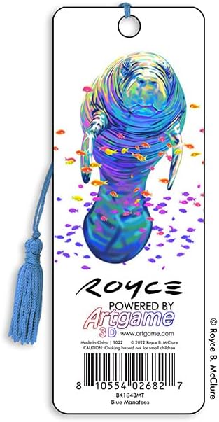 3D Bookmarks Featuring The Artwork of Royce B Mcclure (Blue Manatees)