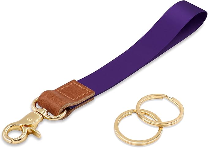 Wrist Lanyard for Women and Men, Keychain Lanyard for Keys, Wrist Keychain Strap Lanyard for Car Keys ID Badge Wallet Card Holder (Dark Purple)