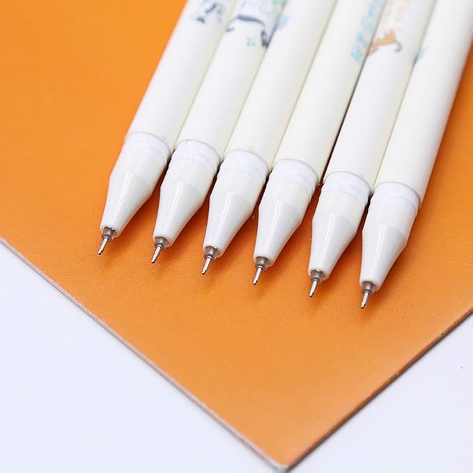 12Pcs Cats Pen 0.38mm Gel Ink Roller Pens Black Ink Cute Stationery Gifts