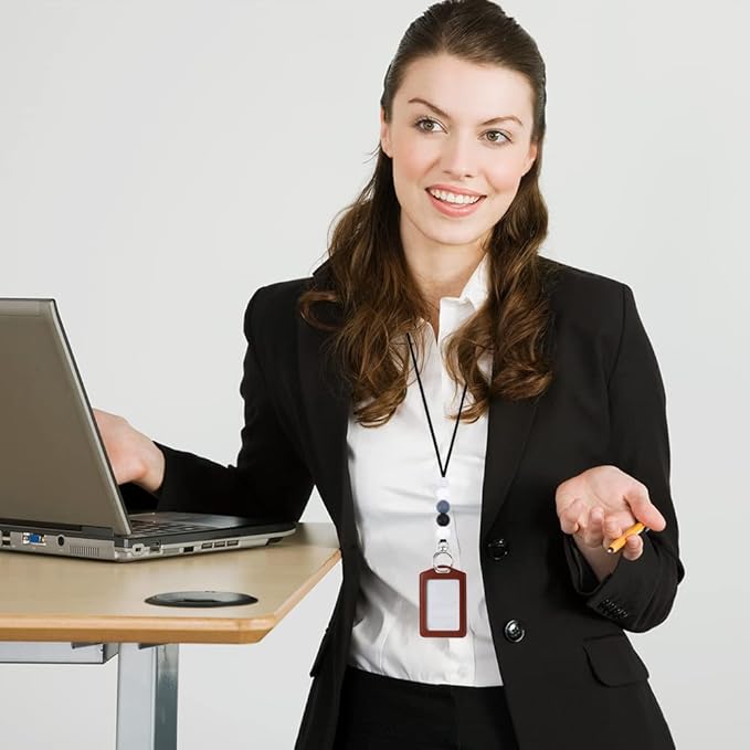 POPLOPP 2PCS Teacher Lanyards for ID Badges and Keys, Cute Silicone Beaded Lanyard for Women Nurse Employees Students