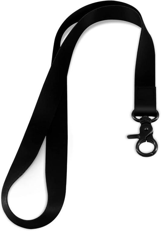 Lanyard, Long Neck Lanyard Key Lanyard, Id Badge Lanyard for Women and Men, Cute Cool Lanyard Strap for Car Keys, Card Holder, Whistle, Keychain, Wallet(Pure Black)