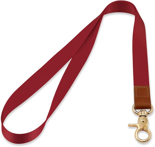Lanyard, Long Neck Lanyard Key Lanyard, Id Badge Lanyard for Women and Men, Cute Cool Lanyard Strap for Car Keys, Card Holder, Whistle, Keychain, Wallet (Wine Red)