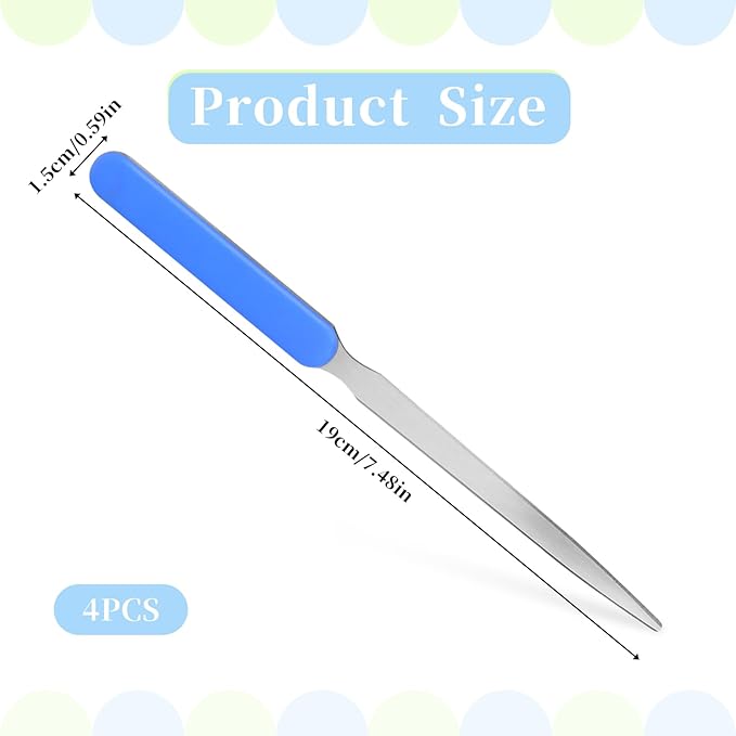 4 Pieces Letter Opener Lightweight Mail Slitters Letter Knives Stainless Steel Knife Tool Hand Convenient Colorful Envelope Opener Ergonomic Grip Staple Removal Tool for Office Home Supplies