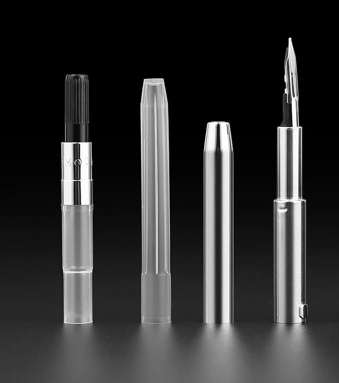 Majohn A2 Press Fountain Pen Extra Fine Nib with Box, Retractable Purple Resin Ink Pen with Converter Writing Set (Black Clip Version）