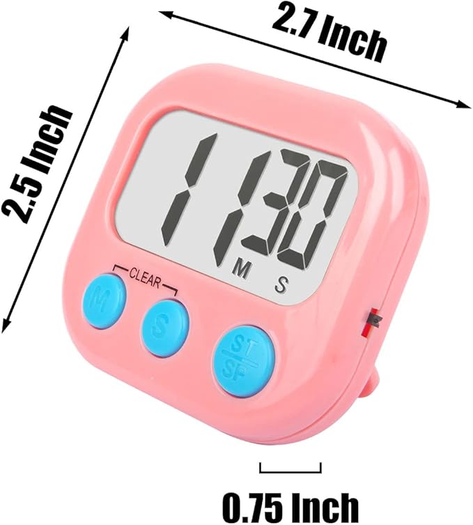 2 Pack Classroom Timers for Teachers Kids Large Magnetic Digital Timer Blue Pink