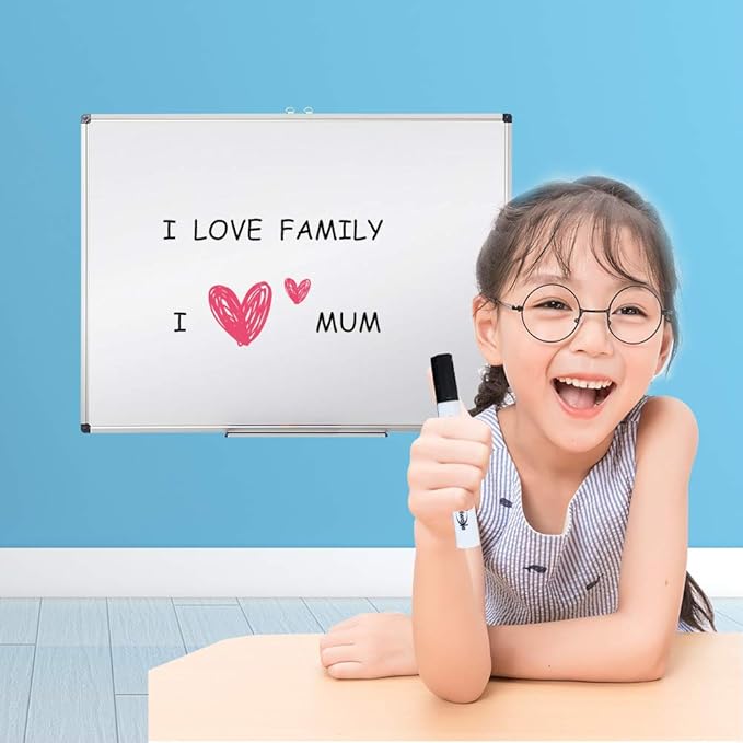 XIWODE Magnetic Dry Erase Board，Whiteboard for Wall,18 x 24 inches, Whiteboard Marker Board Writing Board，Silver Aluminum Frame, Durable,Whiteboard for Home School & Office