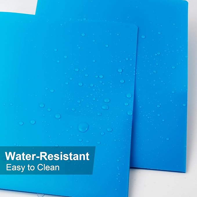 12-Pack Plastic Folders with Pockets,2-Pocket Poly Folders Holds 8-1/2" x 11" Paper for School/Office/Home, Assorted