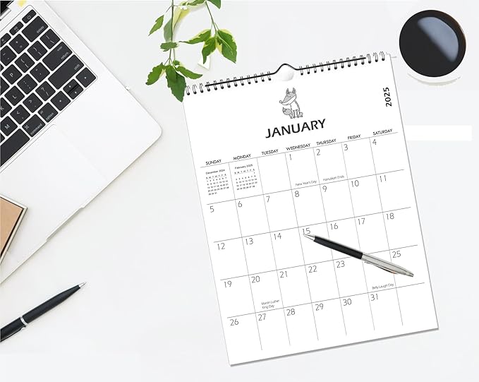 2025 Wall Calendar - Vertical Wall Calendar 2025, January 2025 - June 2026, Medium Calendar(11.5'' x 14.5''), Simple Calendar 2025 for Office, School, Home