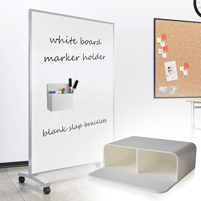 Magnetic Dry Erase Marker Holder, Magnetic Pen Marker Holder for Whiteboard, Fridge, Locker Accessories, School, Office, Home, Magnet Pen Cup,1 Pack, White