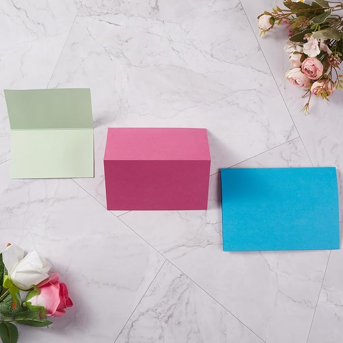 50 Pack Blank Cards Folded Cardstock Thank You Blank Greeting Cards for Invitations, Wedding, Greeting Cards, All Occasion DIY (Multicolor, 4x6)