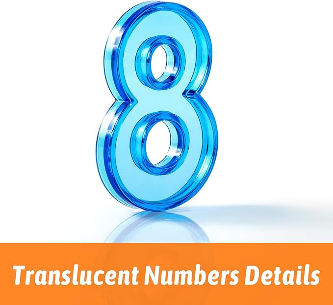 48 Pcs Plastic Numbers and Symbols – Early Math Set - Light Table Manipulatives, Durable ABS Material, Vibrant Translucent Colors for Engaging Learning Experiences