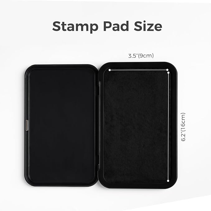 Large Stamp Pad - 3.50"x 6.25", Magnetic Lid, Premium Quality Felt Stamp Pad (Black)