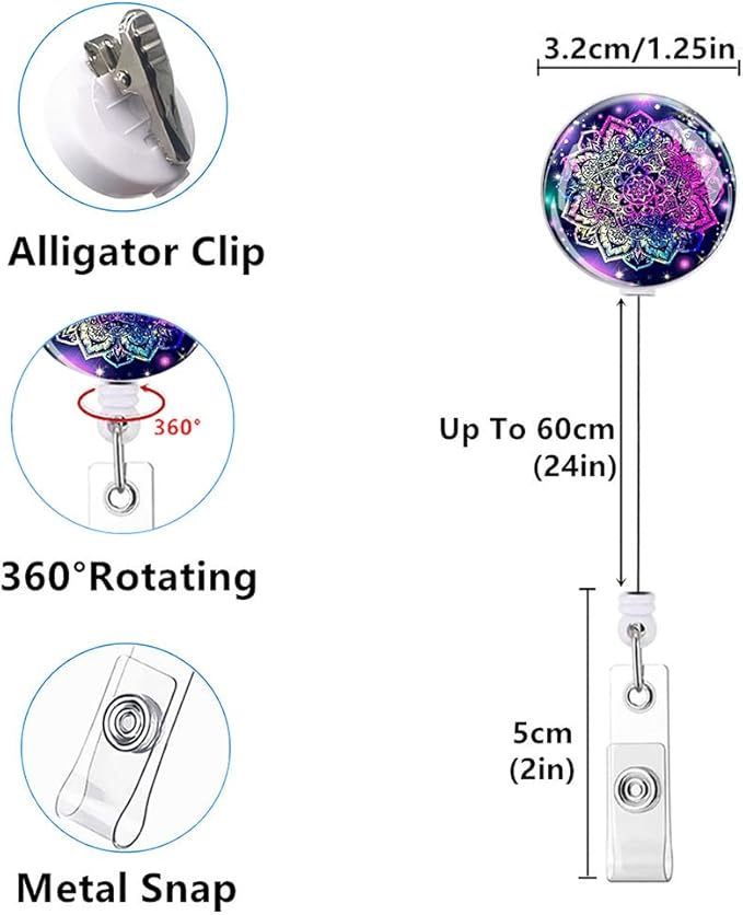 Retractable Badge Holder Nurse Badge Reels with Clip Name Card Holders for Office Worker Doctor Nurse